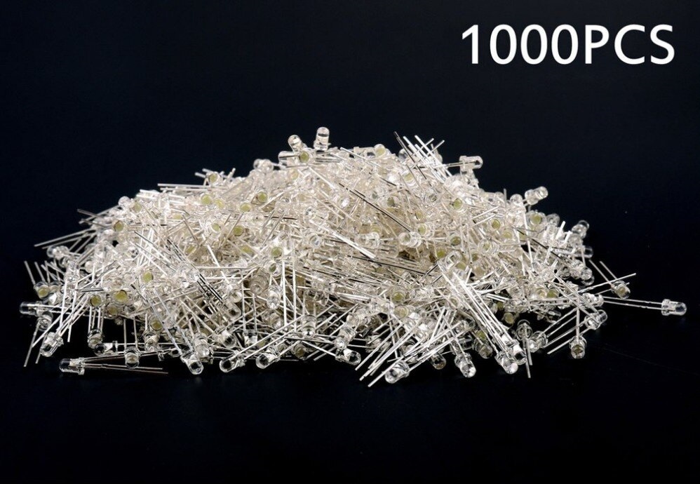 หลอด LED 5mm สีขาว White LED 1000 ตัว