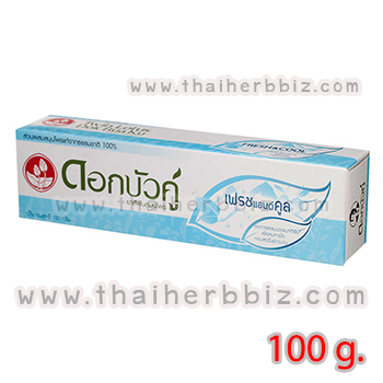 ยาสีฟันดอกบัวคู่ สูตรเฟรชแอนด์คูล (กล่องสีฟ้า 100 กรัม)