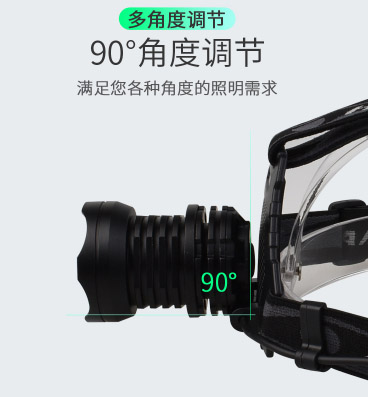 ไฟฉายคาดศีรษะแรงสูง หลอด P70 แสงเหลือง แบบขยายได้