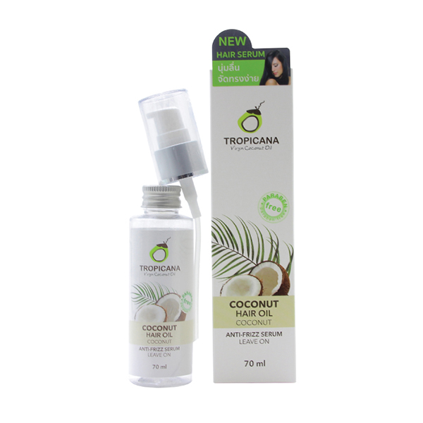 Tropicana แฮร์ออยล์ เซรั่มบำรุงผมทรอปิคานา กลิ่นมะพร้าว สูตร NON PARABEN