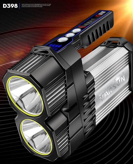 ไฟฉายสะพาย และจับถือ ขนาดกลาง Double LED Warsun D398
