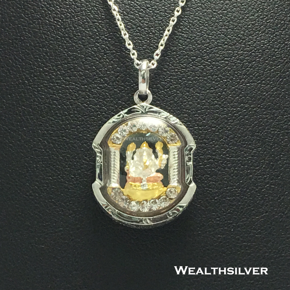 จี้พรีเมี่ยมพระพิฆเนศปางประทานพร องค์3กษัตริย์ล้อมเพชร