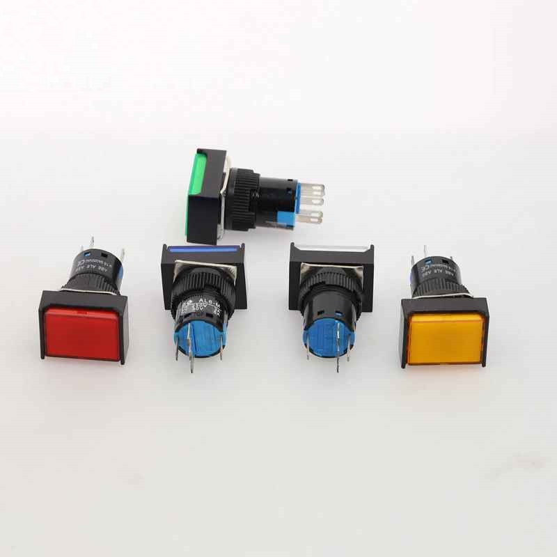 LA16J-11D (AL6-M) Push Button สวิตซ์ ปุ่มกด พร้อมไฟสถานะ แบบกดติดปล่อยดับ