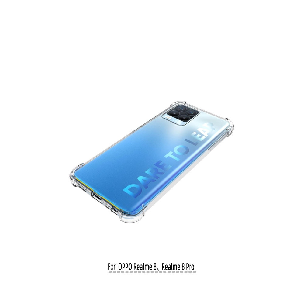 เคส Realme 8 แบบ TPU ใสเสริมขอบและมุมกันกระแทก