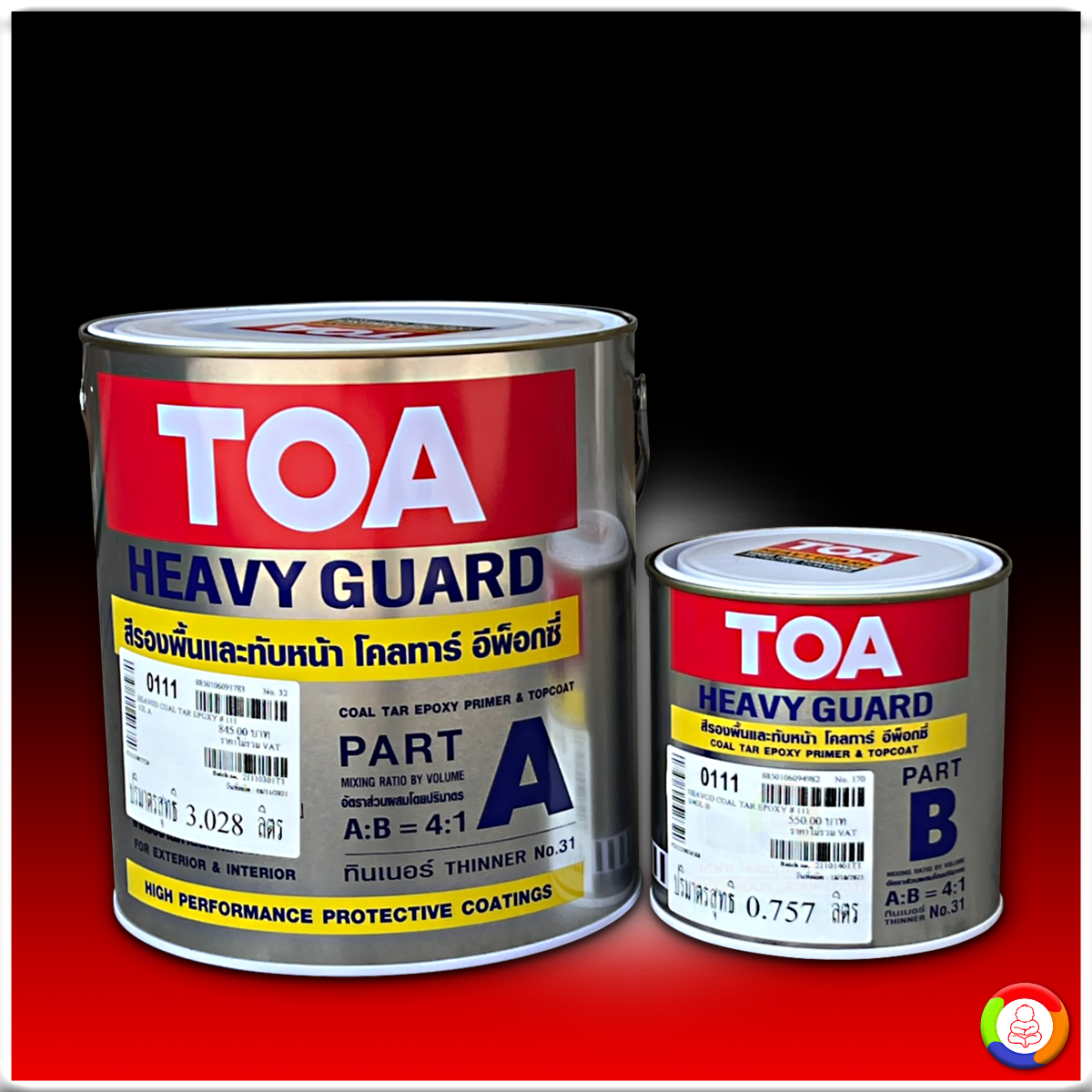 TOA Coaltar Epoxy ทีโอเอ โคลทาร์ อีพ็อกซี่ สีอีพ็อกซี่ฟิล์มหนา สำหรับงานแช่น้ำ ฝังดิน