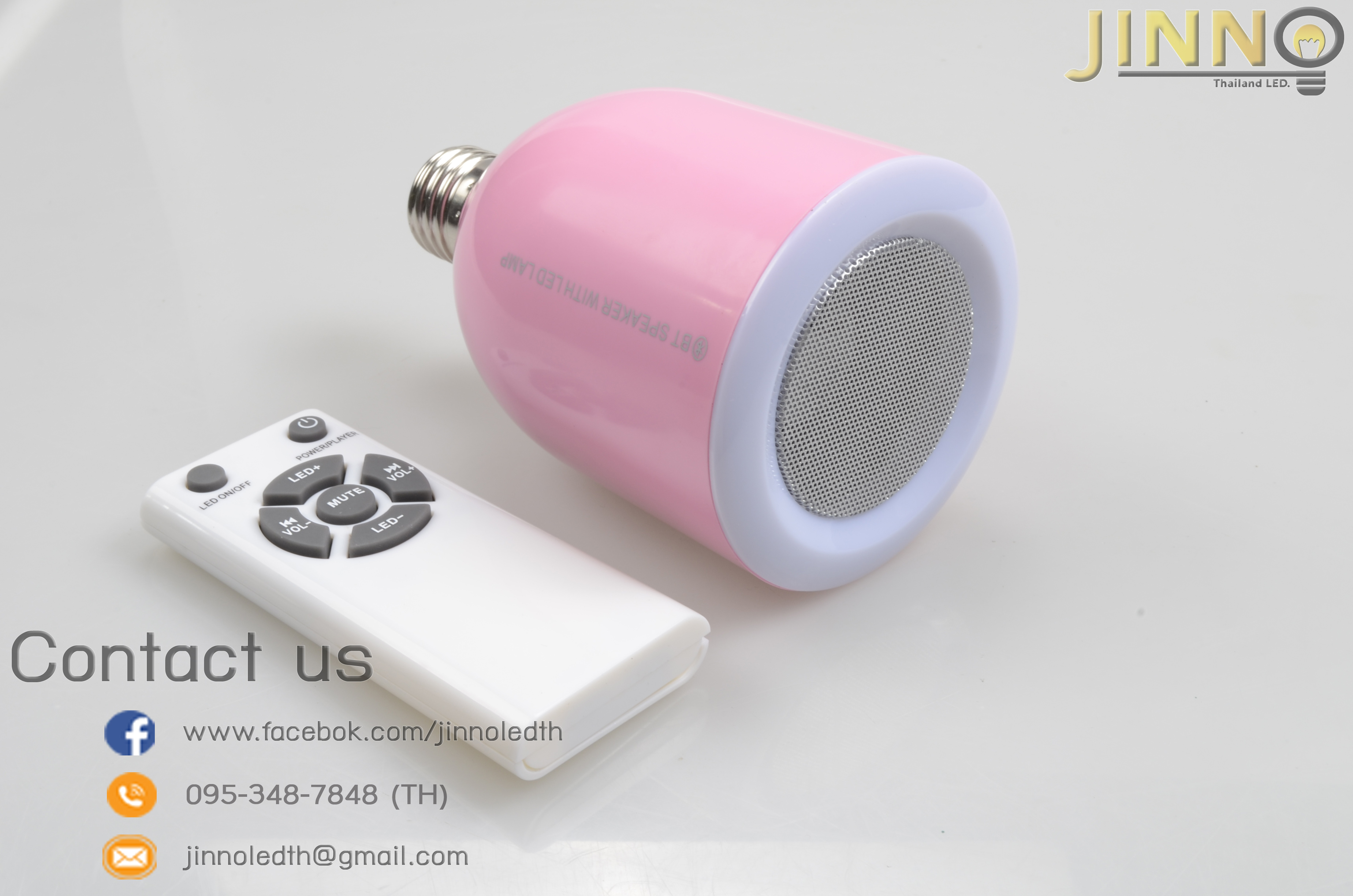 2 in 1 ไฟ LED ลำโพงบลูทูธ Led bluetooth speaker สีขาว Led bluetooth speaker สีชมพู/Pink body/Wram White light