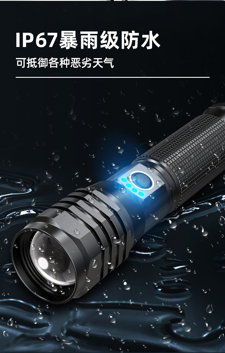 ไฟฉายแรงสูงขนาดกลาง แบบขยายได้ ขนาดกระชับมือ Warsun PF-217 หลอด HP15 LED รวมแบตเตอรี่ 21700 2 ก้อน