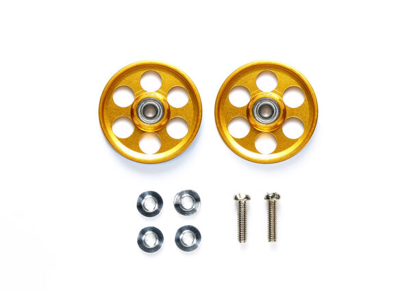 95582 TAMIYA Mini 4WD HG Lightweight 19mm Aluminum Ball-Race Rollers (Ringless/Gold)