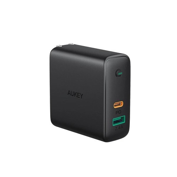 Adapter Aukey PA-D3 60W Dynamic USB-C Power Delivery หัวปลั๊กชาร์จเร็ว 60W และ ช่อง AiPower Fast Charge รุ่น PA-D3