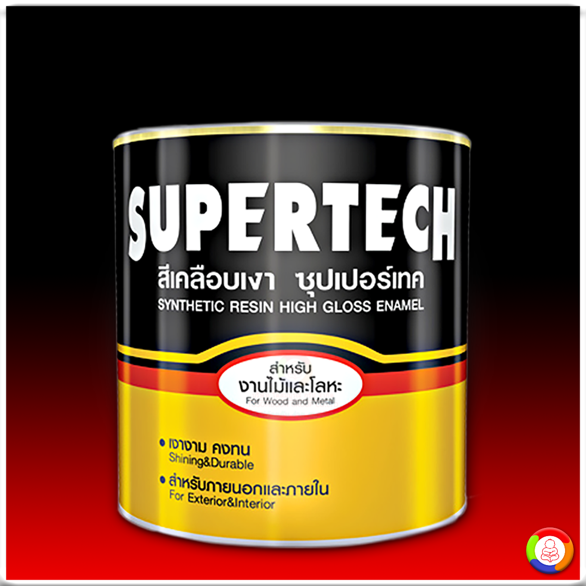 Toa Supertech Full Gloss Enamel ทีโอเอ ซุปเปอร์เทค สีเคลือบเงา สําหรับภายนอกและภายใน