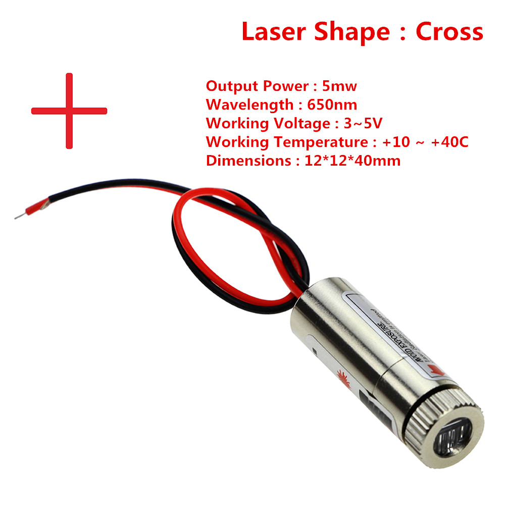 5mW 5V 650nm Cross Line Laser Module Industrial grade Metal Body เส้นแนวตั้งและนอน