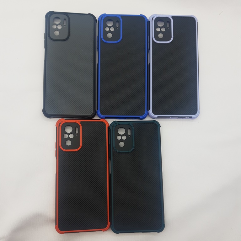 เคส Xiaomi Redmi Note 10 4G กันกระแทกหลังลายขอบสี STR101