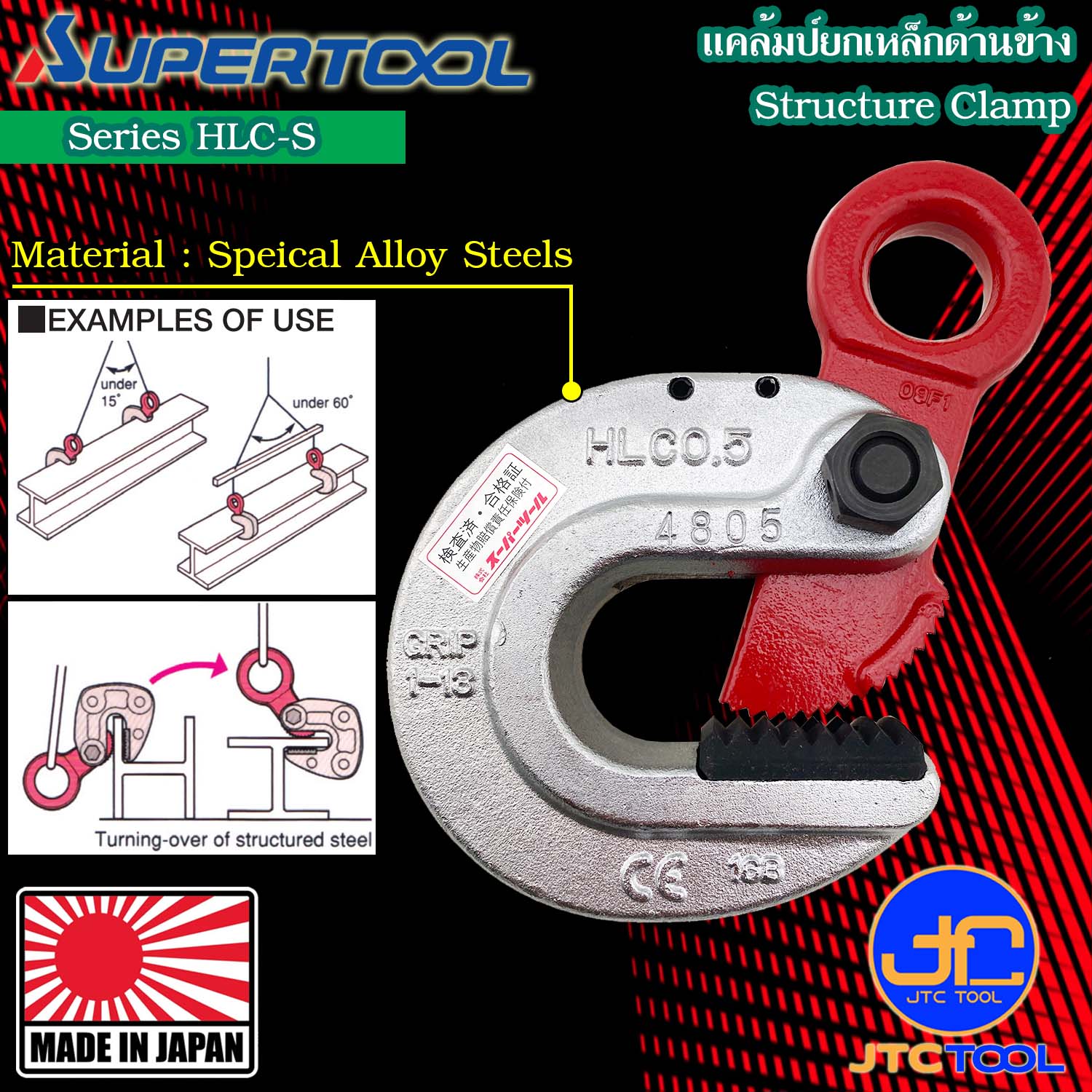 Supertool แคล้มยกเหล็กด้านข้าง รุ่น HLC-S - Structure Clamp Series HLC-S