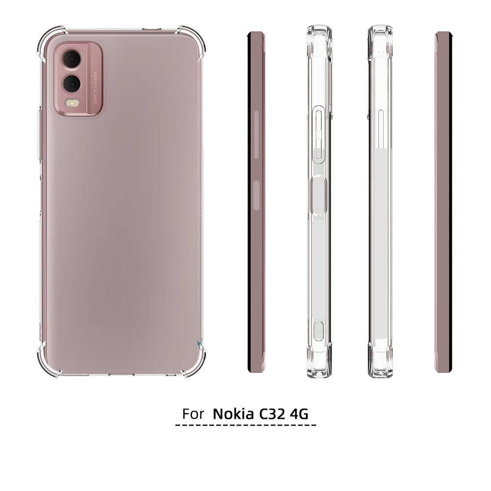 เคส Nokia C32 แบบ TPU ใสเสริมขอบและมุมกันกระแทก