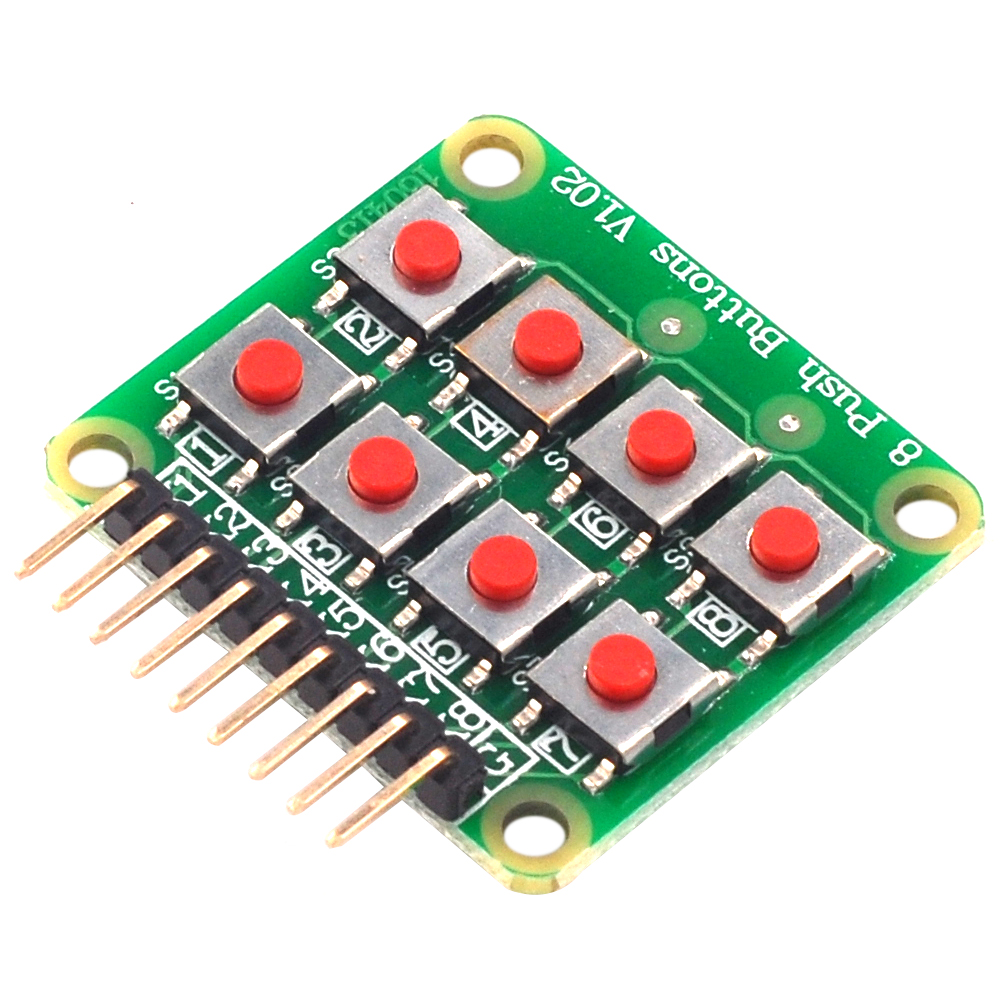 โมดูลสวิตช์กดติดปล่อยดับ ปุ่มกด 8 ช่อง Micro Switch 2x4 Matrix Keyboard 8-bit Buttons