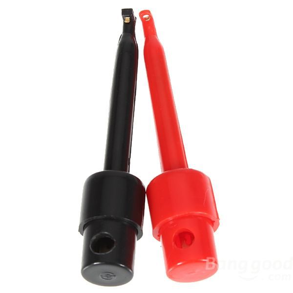 Test hook clips (1 Pair Red/Black) หัววัดแบบตะขอ ตะขอทดสอบมัลติมิเตอร์ สีดำ-แดง 1 คู่