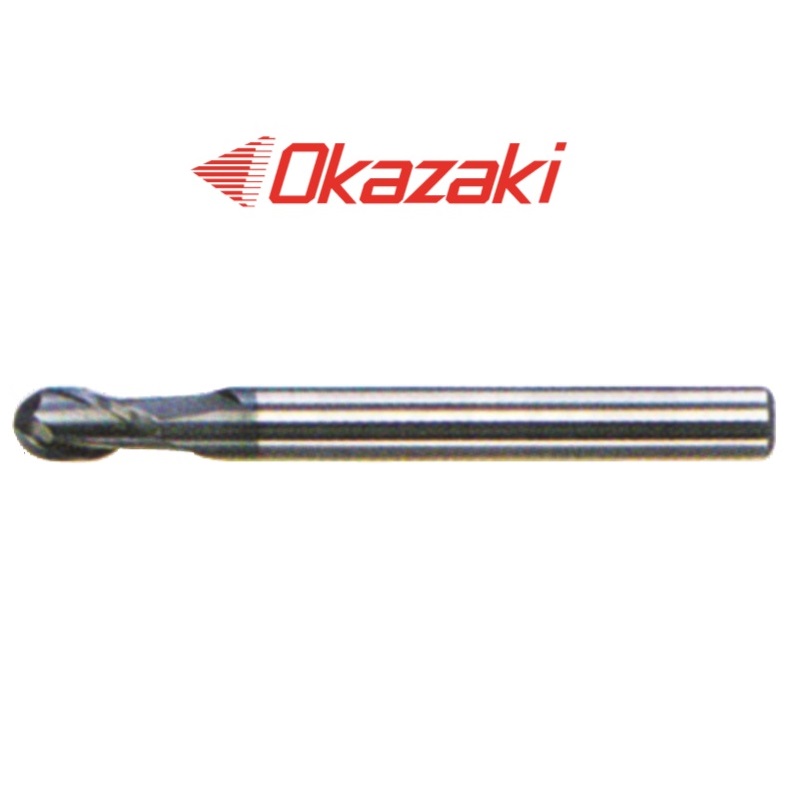 ดอกเอนมิลคาร์ไบด์หัวบอล2ฟัน - OK-HARD Coated Solid Carbide Ball Endmills 2 Flutes SPSBD2H Series [Brand: Okazaki]