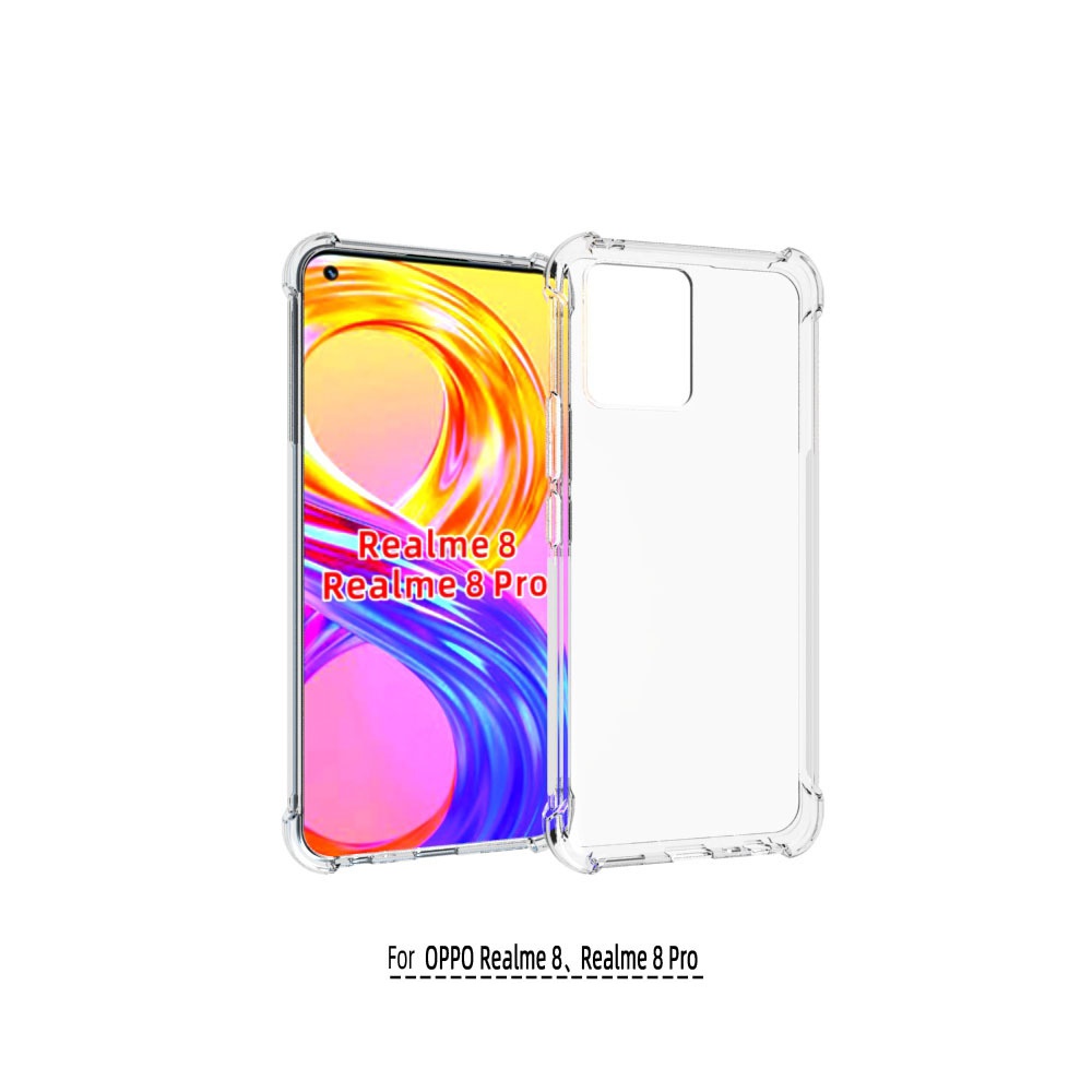 เคส Realme 8 แบบ TPU ใสเสริมขอบและมุมกันกระแทก