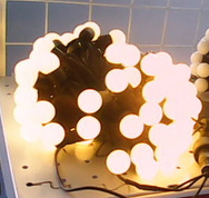 ส่งฟรี ไฟเชอรี่led ไฟปิงปองled 50 ลูก : ขนาด 2.2 ซม - สีวอร์มไวท์ /Ping pong ball led 50 leds : 2.2 cm. size - Warm white
