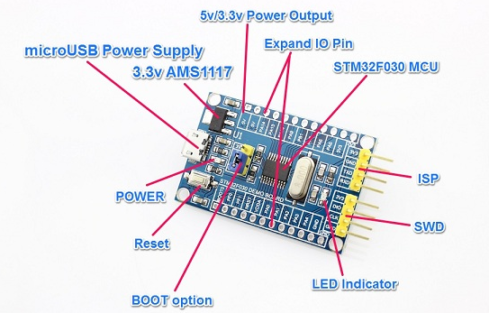 STM32F030F4P6 Development Board CORTEX-M0 Core 32bit
