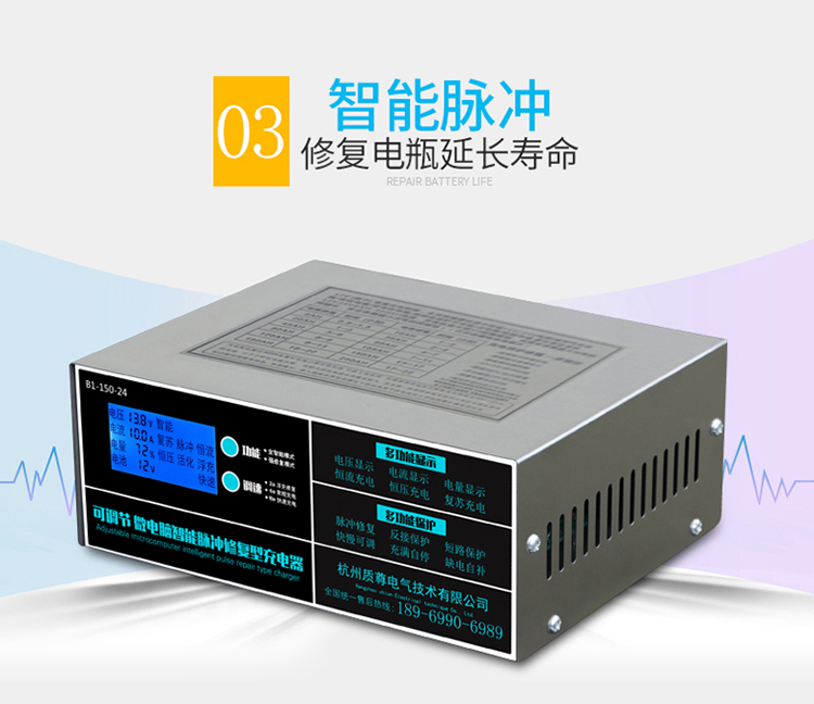 เครื่องชาร์จแบตเตอรี่รถยนต์คุณภาพสูง แบบฟื้นฟู B1-150-24