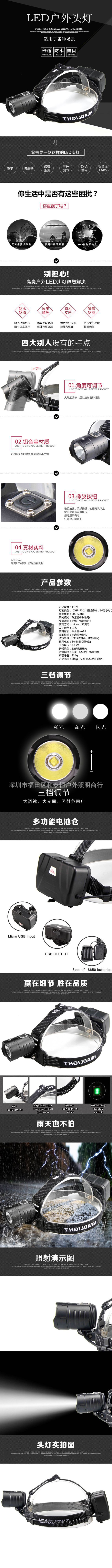 ไฟฉายคาดศีรษะแรงสูง แบบ 1 หลอด LED XHP70.2 , JamieFire T129