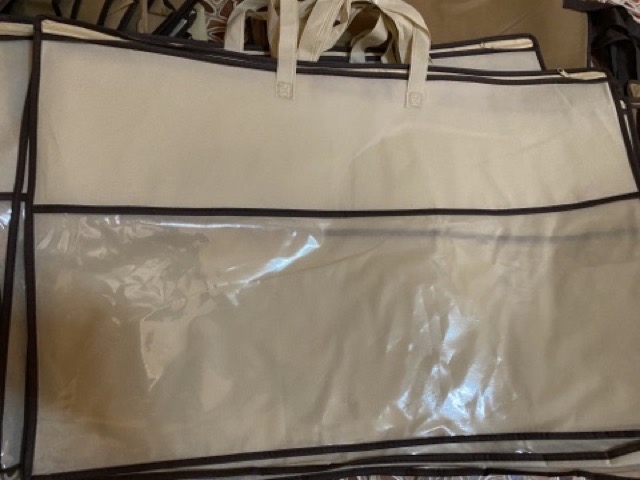 ถุงซิปใส่ผ้าห่มมีหูหิ้ว ถุงผ้าพลาสติกใส+ผ้าสปันบอนด์