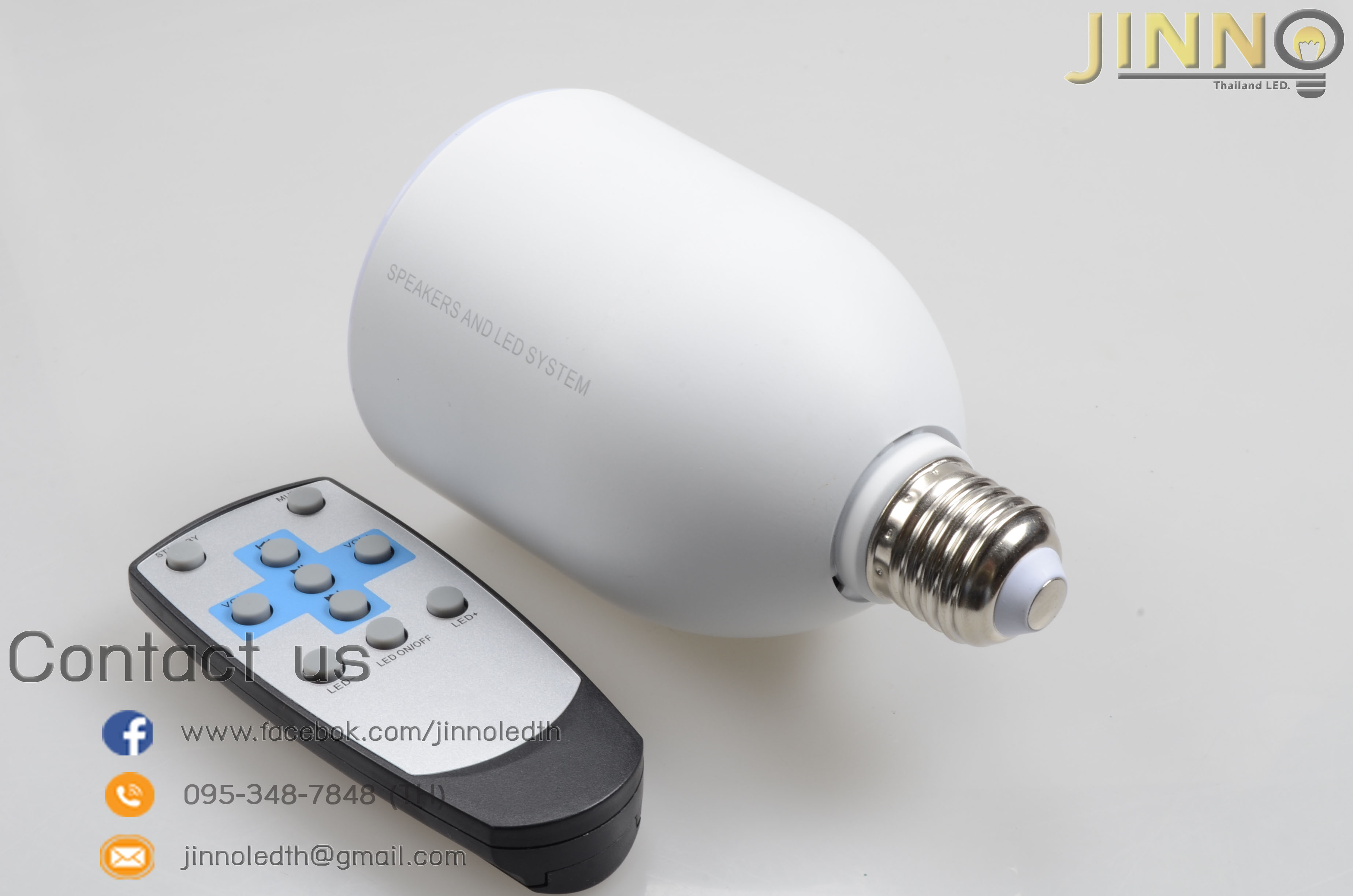 2 in 1 ไฟ LED ลำโพงบลูทูธ Led bluetooth speaker สีขาว Led bluetooth speaker สีขาว/White body/wram white light