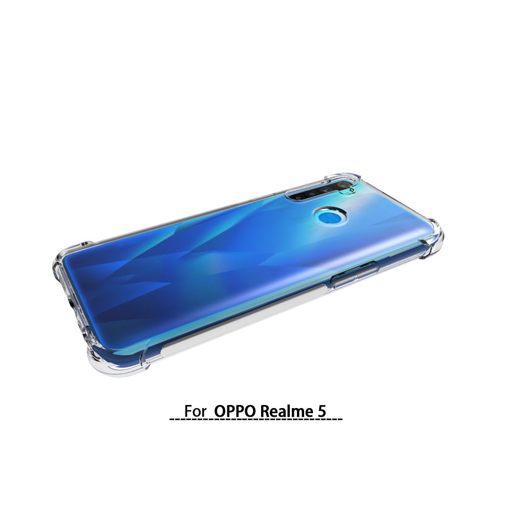 เคส Realme 5 แบบ TPU ใสเสริมขอบและมุมกันกระแทก
