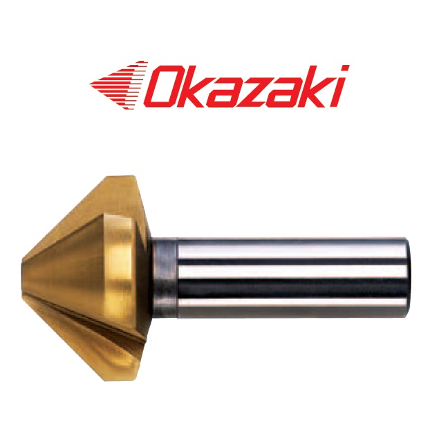ดอกเคาเตอร์ซิงค์3ด้าน(3ฟัน) - Countersinks Type III with Straight Shank (3 flute type) CS3S Series [Brand: Okazaki]