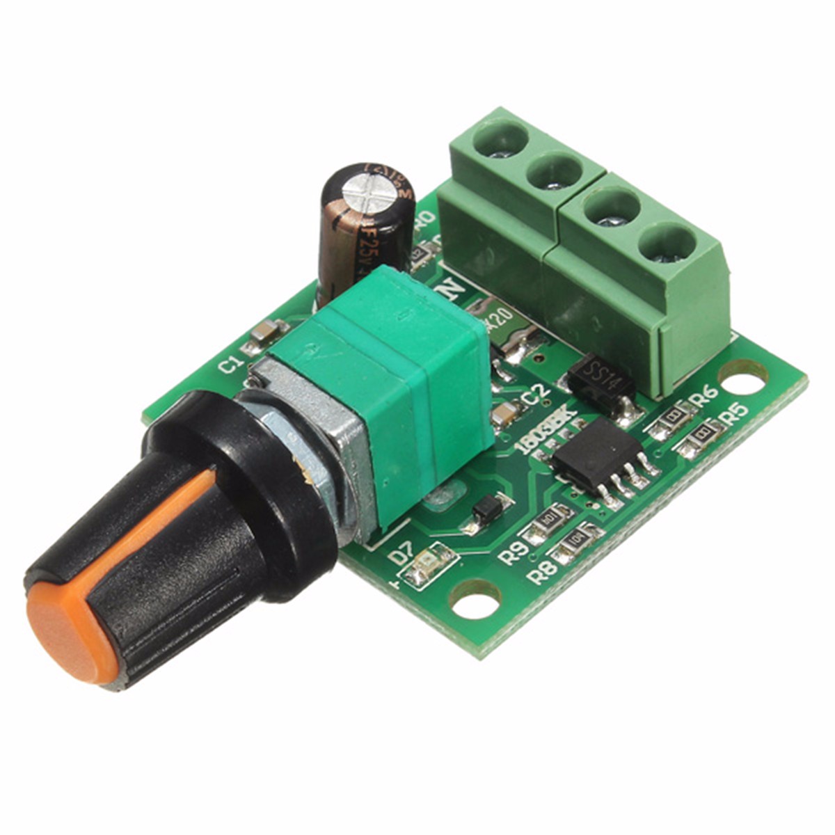 โมดูลปรับความเร็วมอเตอร์ DC แบบ PWM DC 1.8-12V 2A PWM Motor Speed Controller 0~100% Adjustable Drive Module 1803B