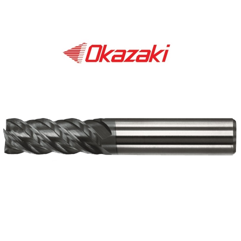 ดอกเอ็นมิลคาร์ไบด์4ฟันเคลือบTiAlN - TiAlN Coated Solid Carbide High Helical Square Endmills 4 Flutes SPSEE4A Series [Brand: Okazaki]