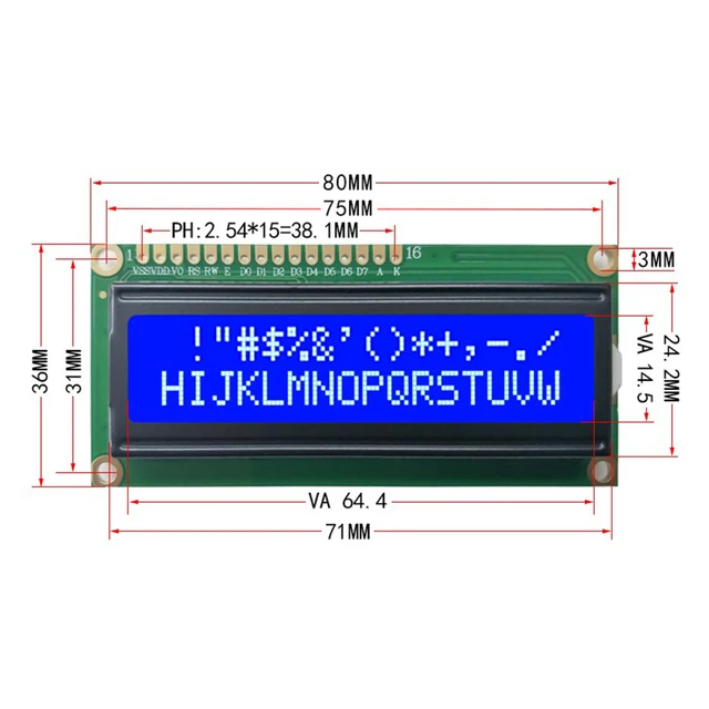 จอแสดงผล 1602 LCD (Blue Screen) 16x2 LCD พร้อมบัดกรี I2C Adapter