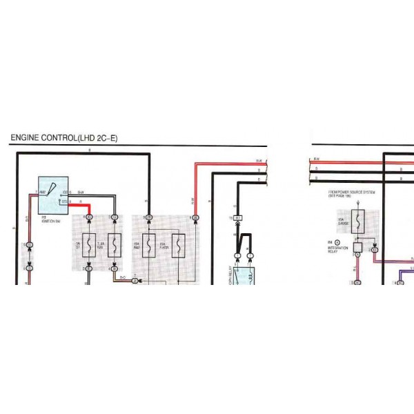 CD WIRING DIAGRAM TOYOTA COROLLA เครื่องยนต์ 4A-F, 7A-FE, 2E, 4E-FE, 2C, 2C-E