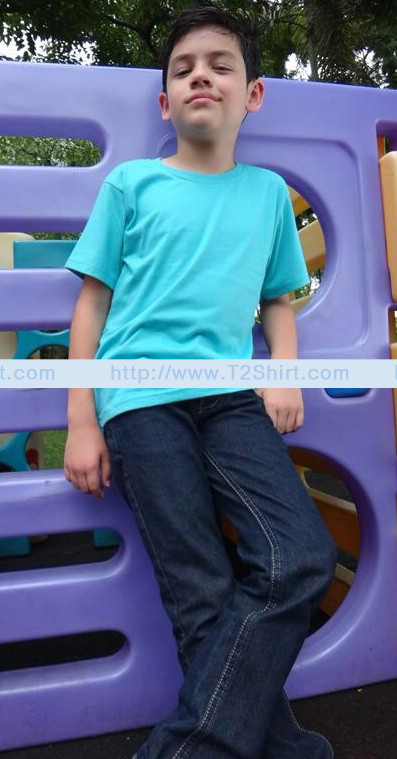 เสื้อยืดเด็ก คอกลม แขนสั้น สีเขียวมิ้นต์ Size L