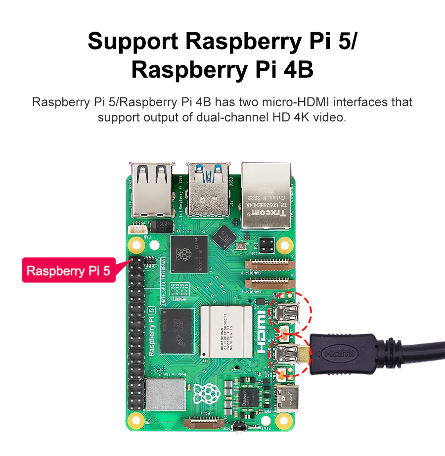 สาย HDMI ต่อจอแสดงผล สำหรับ Raspberry Pi