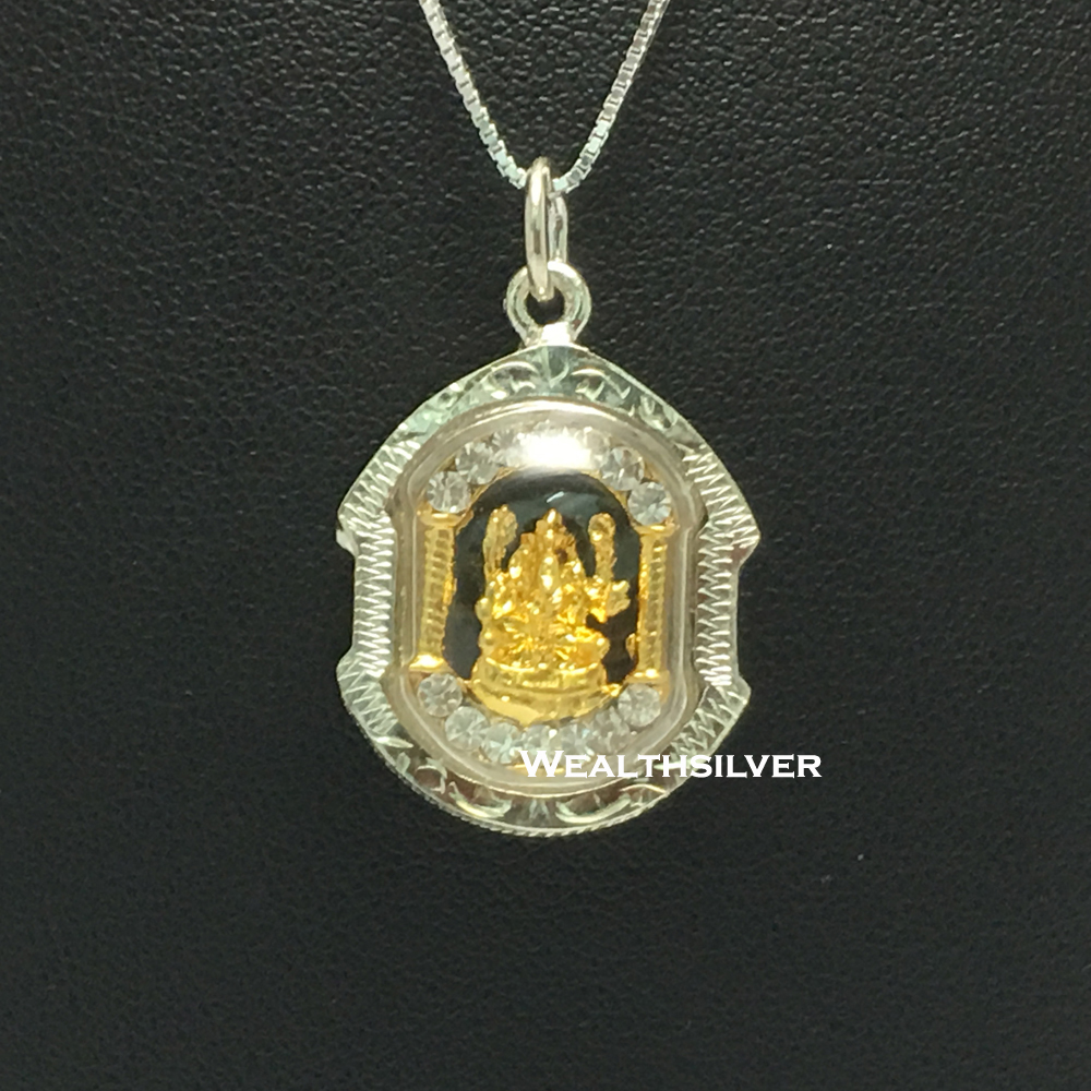จี้พระพิฆเนศองค์ทอง M กรอบซุ้มเพชร