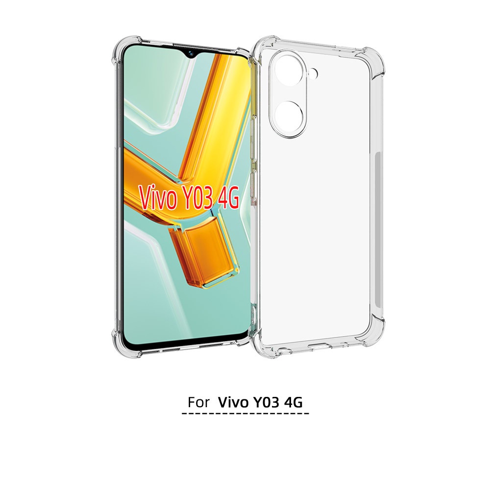 เคส Vivo Y03 4G ใสเสริมขอบและมุมกันกระแทก