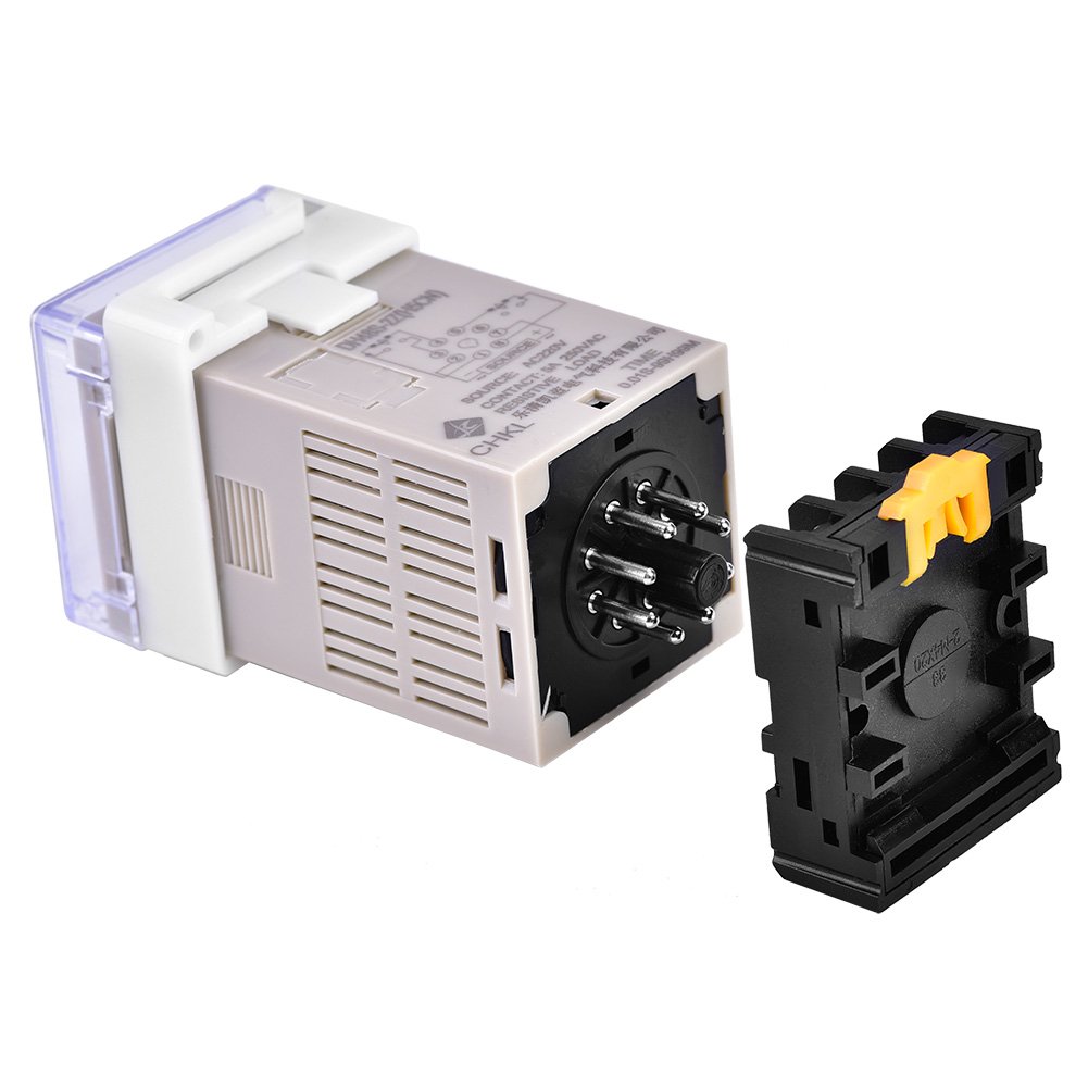 DH48S-S Twin Timer ทวินไทม์เมอร์ ไทม์เมอร์รีเลย์ พร้อมฐาน 220VAC Relay Delay Timer with Socket Base