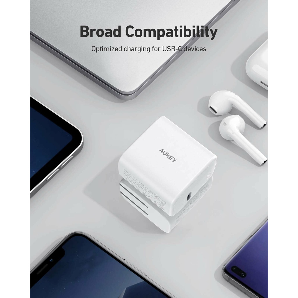 AUKEY อะแดปเตอร์ชาร์จเร็ว Omnia PowerPD 20W Power Delivery Fast Charger Adapter - WHITE (PA-F1S )