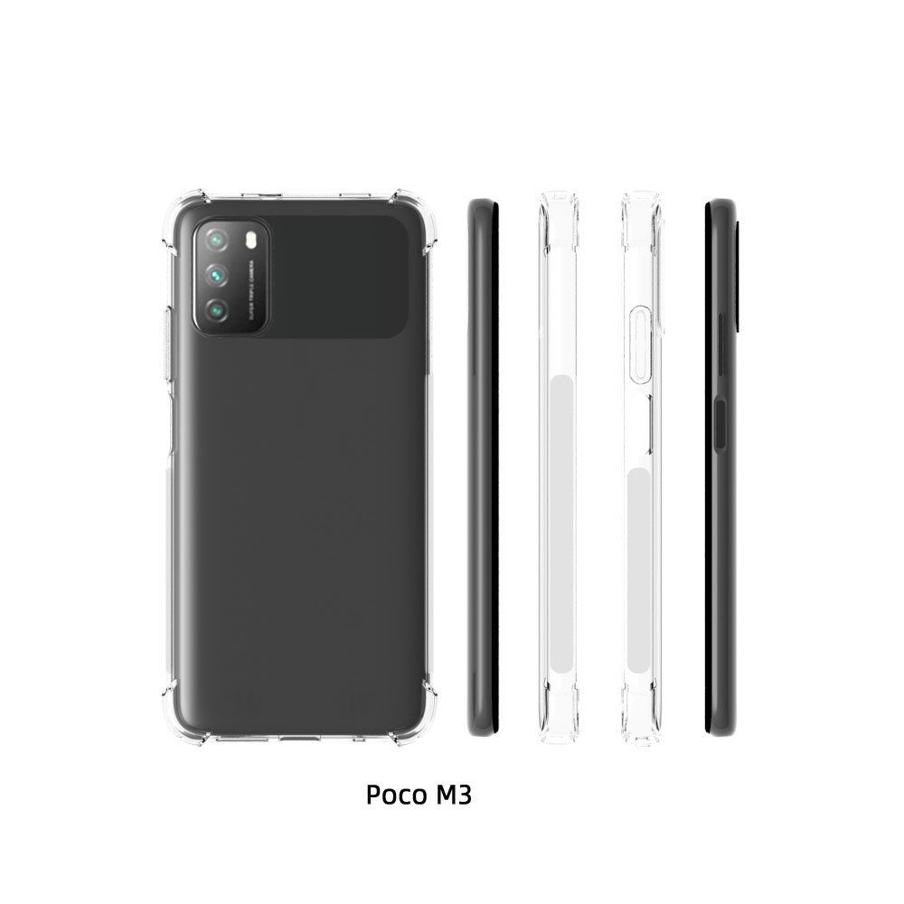 เคส POCO M3 ใสเสริมขอบและมุมกันกระแทก