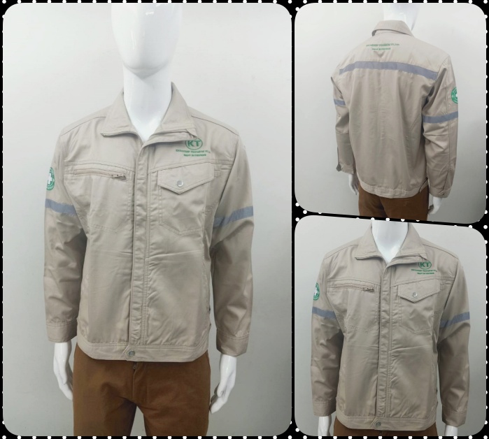Jacket Casual เสื้อแจ็คเก็ตสีกากี เสื้อเซฟตี้ เทปสะท้อนแสง แจ็คเก็ตแขนยาว แจ็คเก็ตเนื้อผ้าคอมทวิว งานสั่งผลิตได้