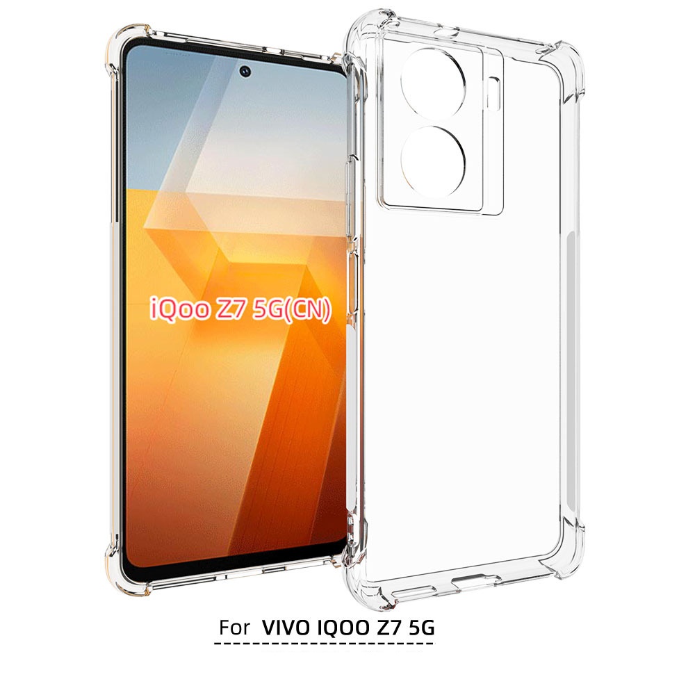 เคส iQOO Z7 5G แบบ TPU ใสเสริมขอบและมุมกันกระแทก