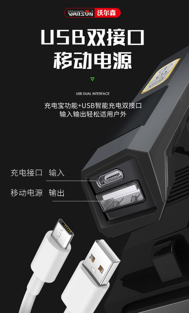 ไฟฉายสะพายแรงสูง แบบส่องไกลรุ่นใหม่ พร้อมโคมสีขาว และแดง ปรับระดับได้ Warsun H9006 หลอด Osram