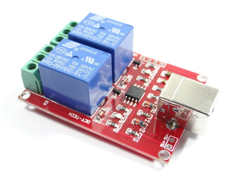 2 Channel USB Relay Module รีเลย์ 2 ช่องสามารถควบคุมทางคอมพิวเตอร์ผ่าน USB ได้