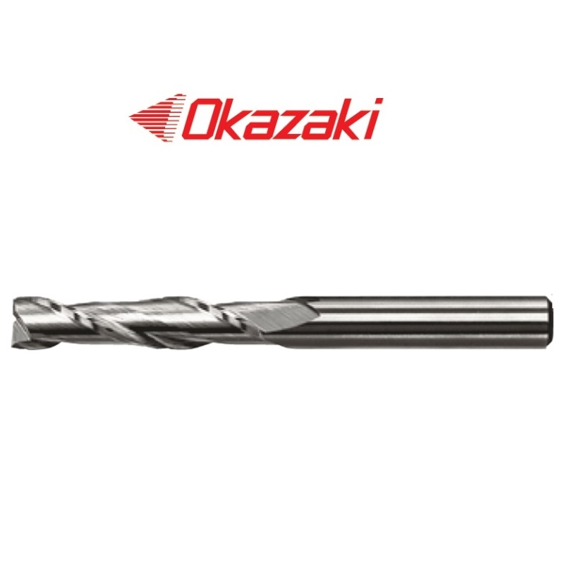 ดอกเอ็นมิลคาร์ไบด์ตัวยาว2ฟันไม่เคลือบ - Non-Coated Solid Carbide Long Square Endmills 2 Flutes SED2L Series [Brand: Okazaki]