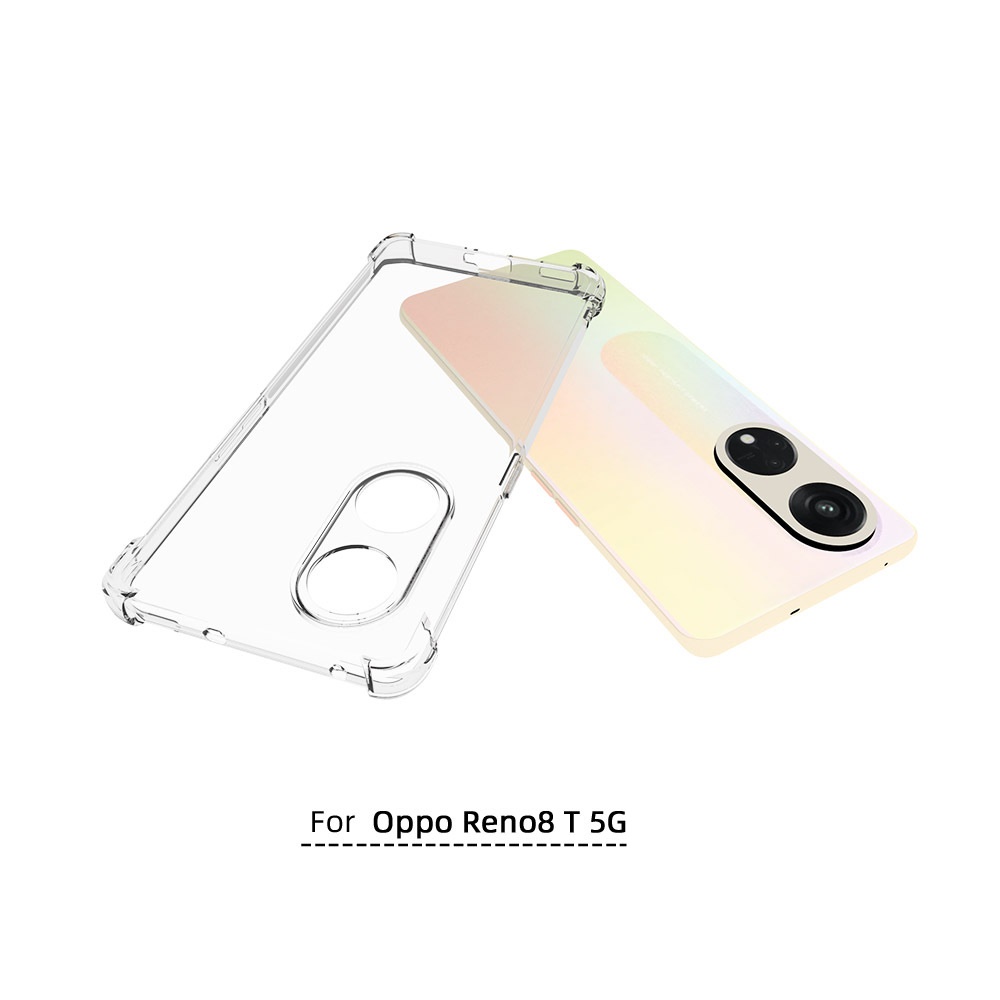 เคส OPPO Reno8 T 5G แบบ TPU ใสเสริมขอบและมุมกันกระแทก