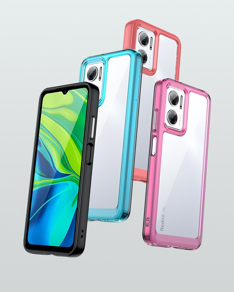เคส Redmi 10 5G (สำหรับ 5G เท่านั้น) แบบอะคริลิคใสขอบ TPU หลากสี