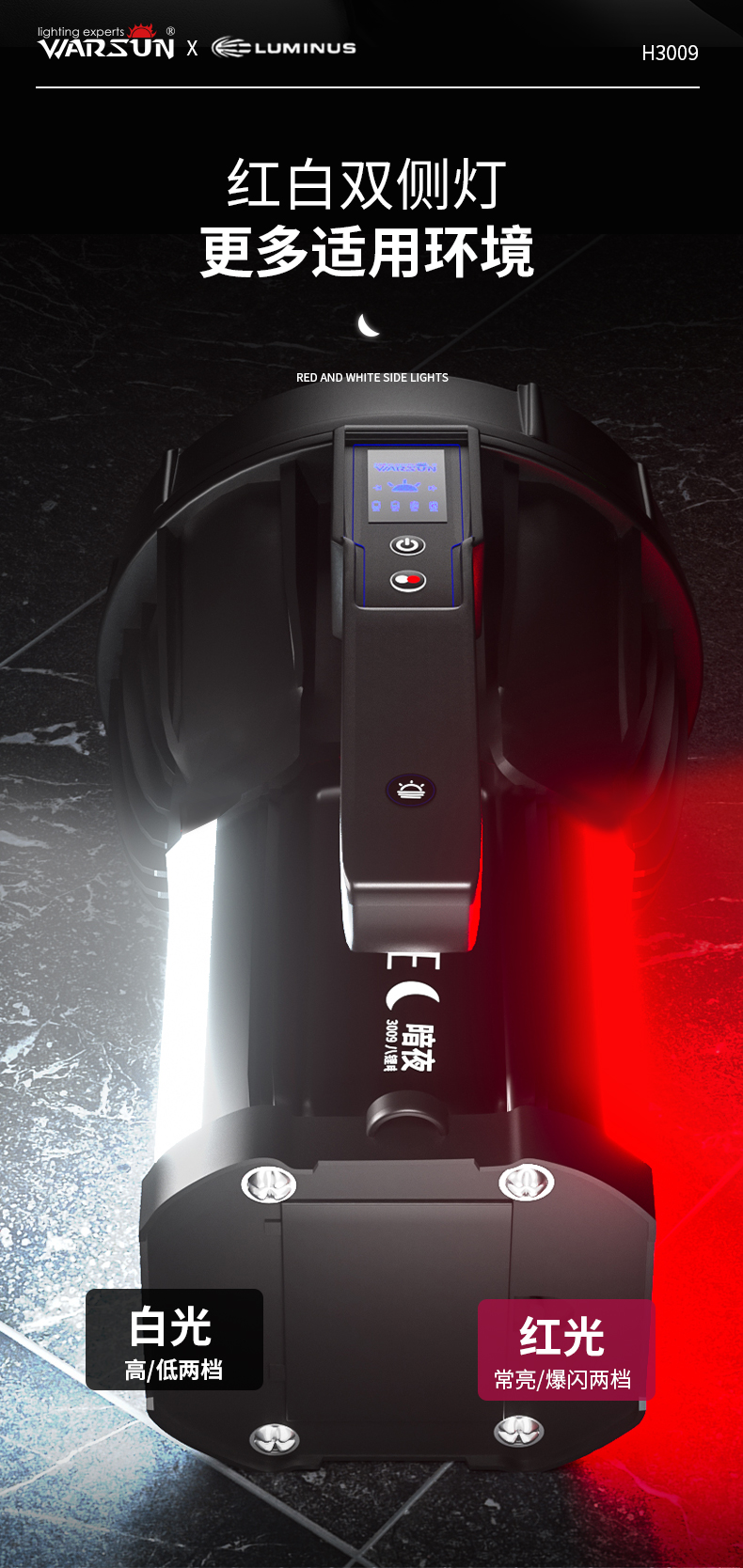 ไฟฉายสะพาย และจับถือ หลอด LED Luminus SST-40 H3009 B Edition พร้อมขาตั้ง พร้อมปลั๊กเสียบกับ USB