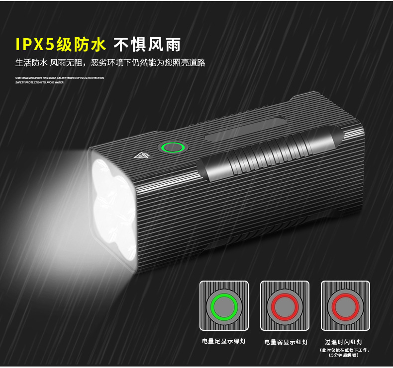 ไฟฉายจับถือ ขนาดกลาง Natfire BT60 P50 LED battery 10400 mah 7500K